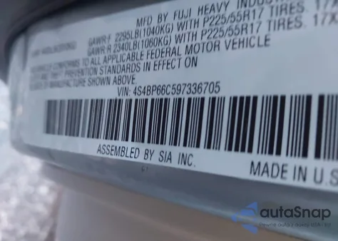 2009 Subaru Outback 2.5I Limited из США, поврежденный, VIN 4S4BP66C597336705